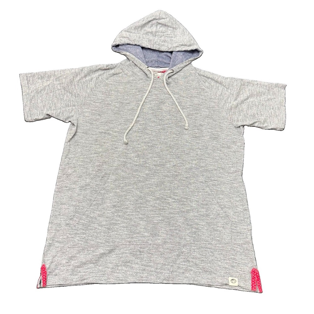 Free Planet Hoodie Sweatshirt Mens Large Gray Lightweight Pullover Short Sleeve
